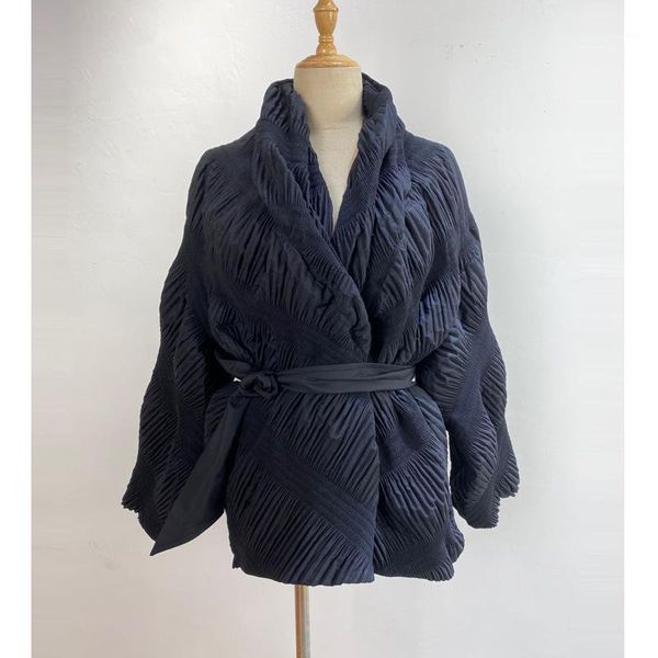 

superaen solid thickened cotton solid belt a line full winter coat women1, Black