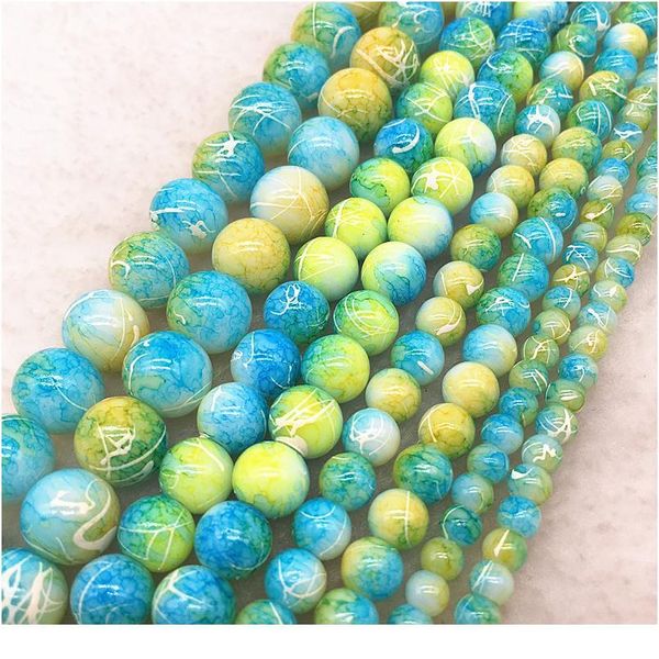 

wholesale 4/6/8/10mm double colored glass beads loose spacer beads painted charm for jewellery making diy bracelet&neck qylcde, Crystal
