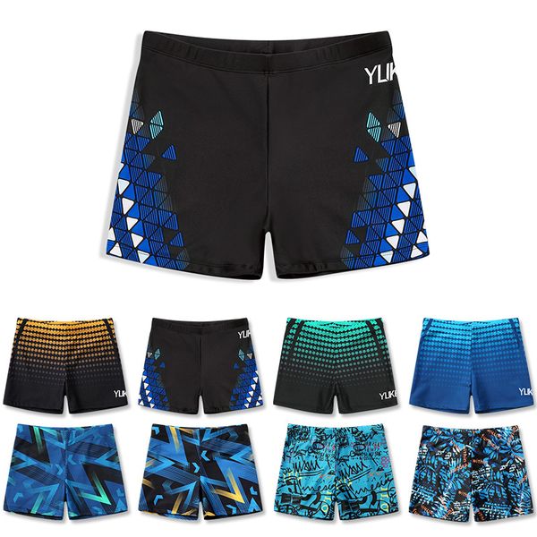 

2021 men swimsuit fashion printed swimming trunks shorts wear bathing suit boy swimwear swim briefs style night, Black