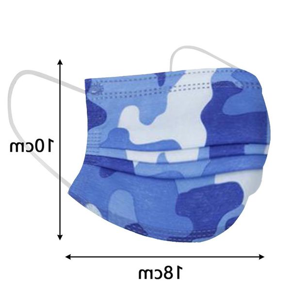 

outdoor newwindproof activities dustproof 20pcs breathing mask camouflage disposable industrial 3-ply design face masks
