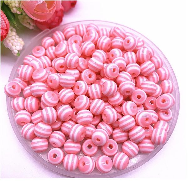 

new 6/8/10/12mm round resin beads stripe spacer beads for jewelry making children handcraft department diy bracelet acc jlltbs