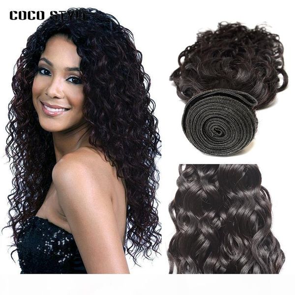 

brazilian water wave 4 bundles deal 8"-28" 100% real human hair weave bundles non-remy hair extensions 1b thick&full, Black