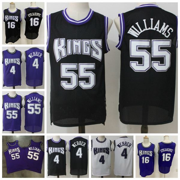 

jason chris 55 williams 4 webber 16 peja stojakovic men mitchell & ness 2000-01 swingman basketball jersey 01, Black;red