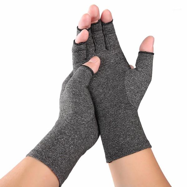 

wrist support 1 pair men cotton elastic compression gloves therapy open fingers health care arthritis joint pain wristban1, Black;red