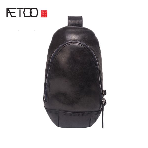 

hbp aetoo men's leather multi-functional chest bag, locomotive retro hand-planted leather slant bag, men's trend mobile phone bag