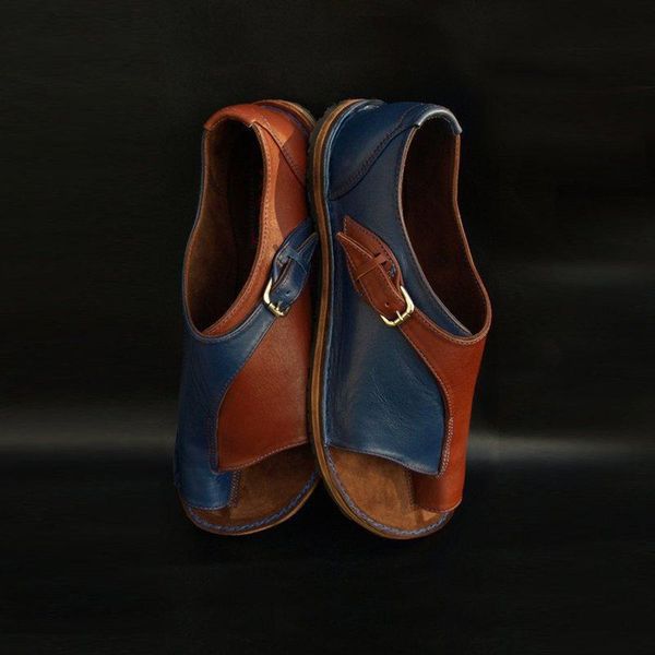 

women colorblock sandals comfy plain shoes flat platform casual toe foot correction sandals women beach flip flop nvlx126, Black