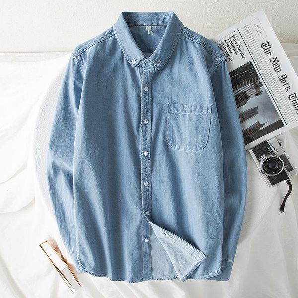 

men denim shirt youth slim casual shirts clothes men jeans shirt slim fit, White;black