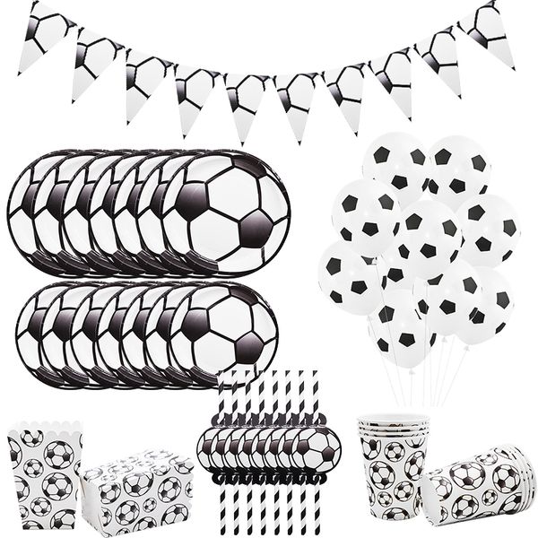 

football theme tableware sets plates napkin cups straw kids favor boys birthday party decorations