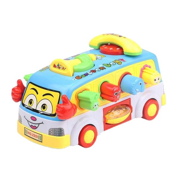 

ootdty baby toy fun bus bump and go car play music lights, early education for 2 - 3 year old girls boys toddlers q0113