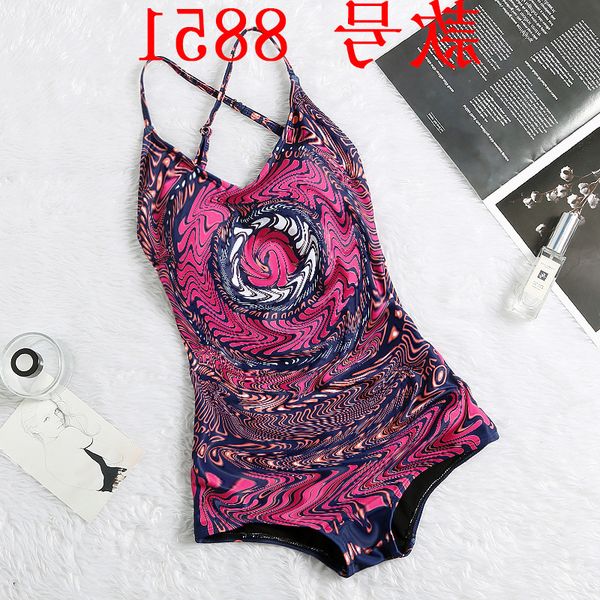 

print floral one piece flat corner swimsuit for women bikini