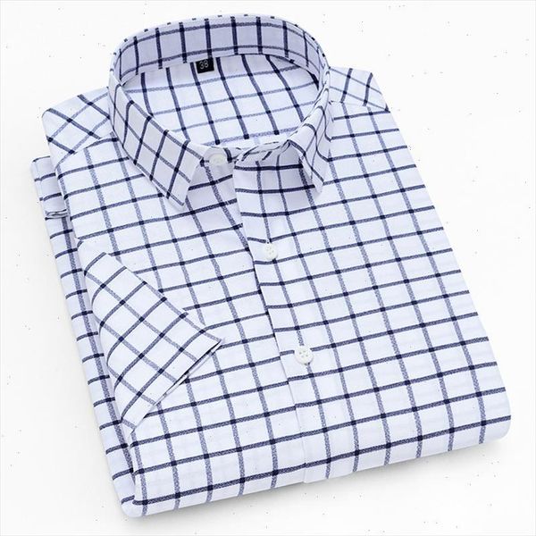 

new summer design plaid short sleeve slim fit casual men shirts non iron thin printed men checked shirts no pocket, White;black