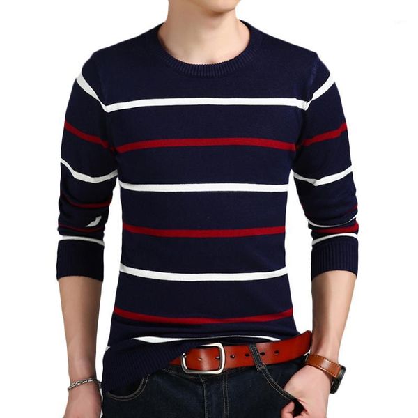 

autumn winter 2017 sweater men striped wool sweater casual o-neck pullover men knitted pull homme plus size -3xl1, White;black