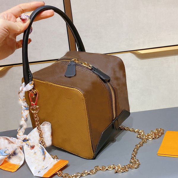 

new dice bag fashion square bag crossbody shoulder bags old flower print leather clutch bag women handbag purse mini craps tote trunk box