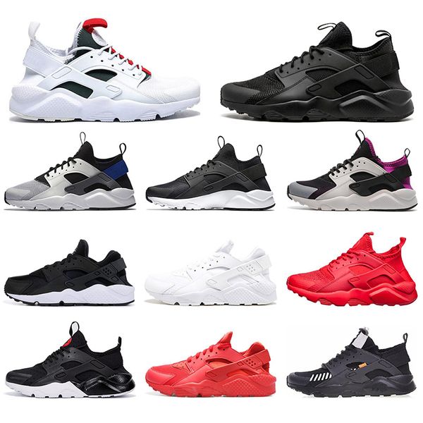

huarache 1.0 4.0 running shoes men women triple black white white pure platinum purple oreo jogging outdoor mens trainers sport sneaker, White;red