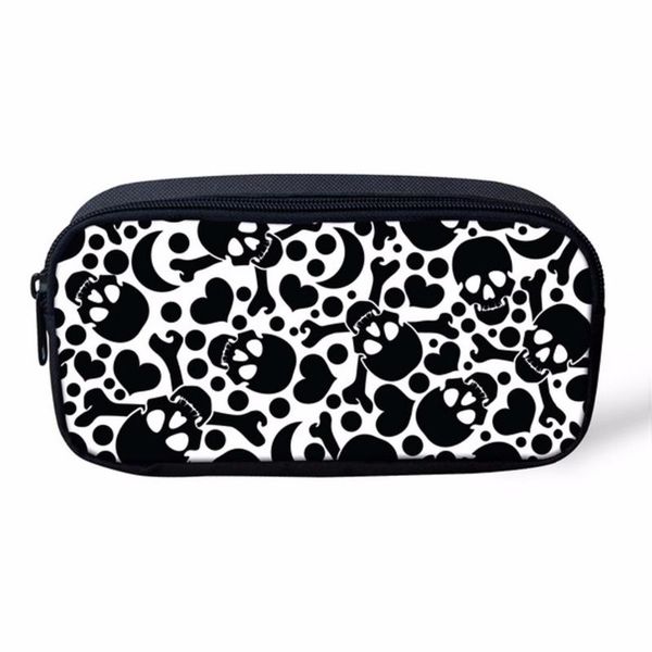 

cartoon skull school pencil bags girls cosmetic case for women kawaii kids pencil box pouch travel women makeup bags