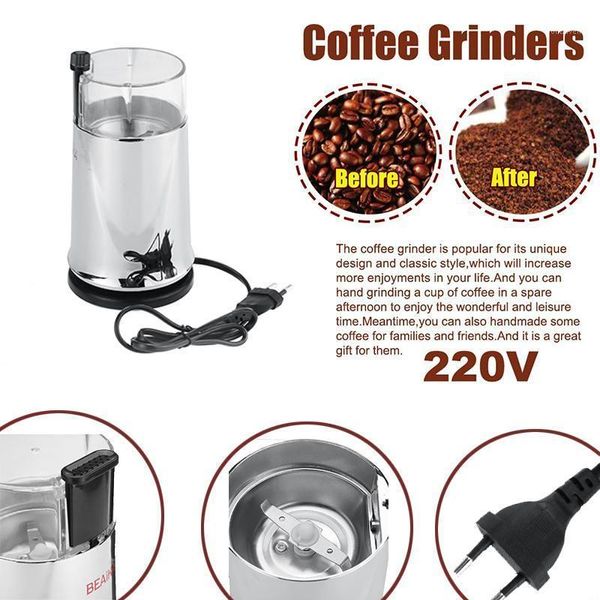 

200w 220v electric coffee grinder kitchen cereal nuts beans spices grains grinding machine multifunctional home coffe grinder1