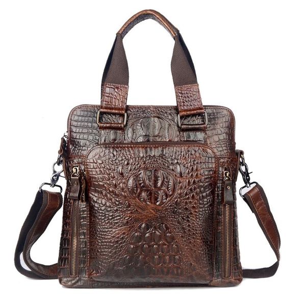 

first layer genuine skin wholesale-new cow leather bag for men crocodile style men's business messenger bag shoulder handbags n4zwf qyn