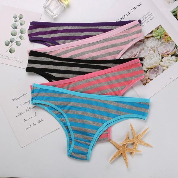 

cotton thong women underwear panties striped underwear for women girl young girls seamless panties girrls panty1, Black;pink