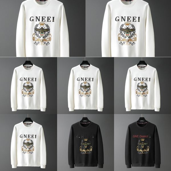 

европейские мужские pulloversweater пуловер износ 2020 весной и осенью новый бренд моды пчелы случайные мужская с длинным рукавом lightfashi, Black