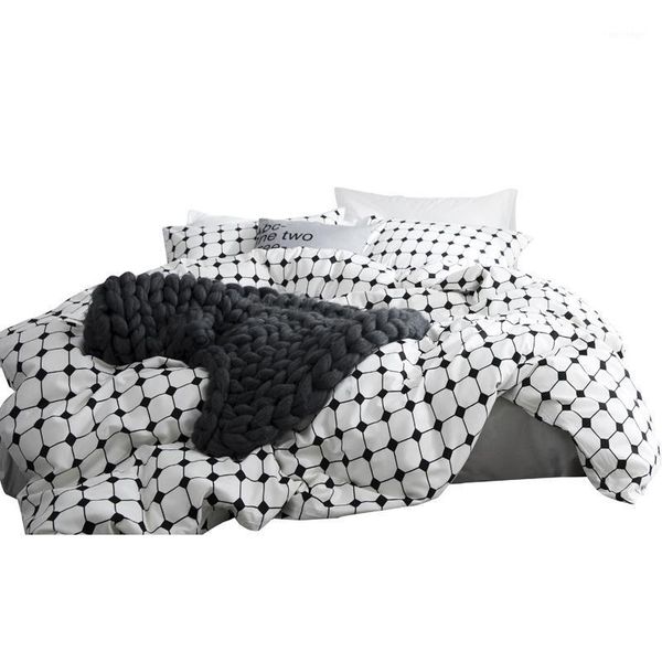 

bedding sets 50 simple 100% cotton the letter printing duvet cover set black and white stripe 4pcs home textile king  size1
