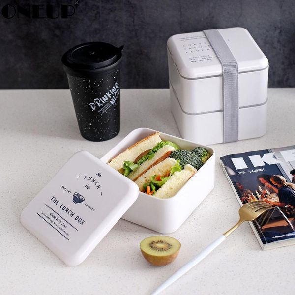 

oneup lunch box square 2layer portable bento box изысканного шаблона герметичные контейнер еда для пикника студенческого бюро рабочего qylpa