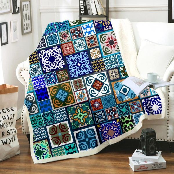 

boho mandala blankets for beds sofa thick sherpa lamb wool bed cover home winter warm fleece blanket decor throw weight blankets1