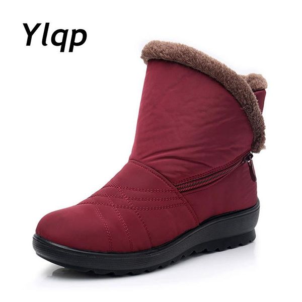

2020 winter women boots waterproof warm ankle boots for women platform mother flat shoes woman booties ladies antiskid shoes, Black