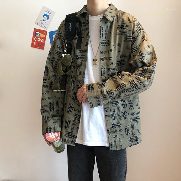 

hong kong-style retro trend hip-hop tooling fried street coat net red with the long-sleeved shirt boys wild korean shirt 50cs1, White;black