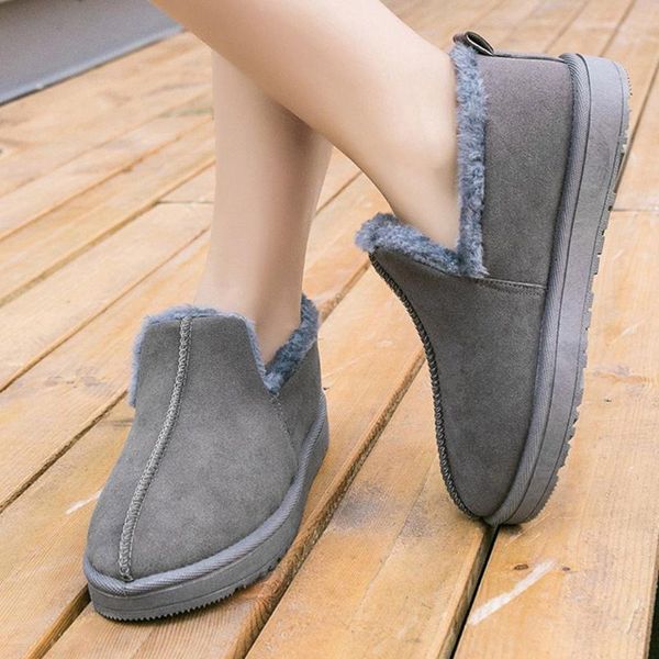 

women boots 2020 new snow boots women shoes new winter warm fur ankle for winter shoes botas mujer#3e, Black