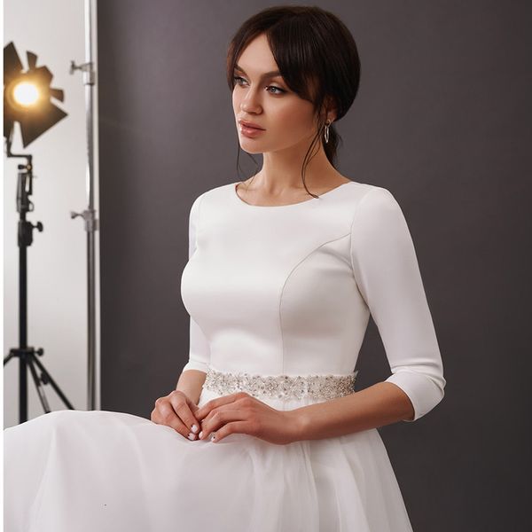 

2021 new elegant cetim o-neck short dress robe soiree bride a being iieb, Blue;red