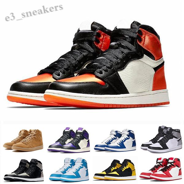 NIKE air Jordan 1 RETRO 2019 Erkek Ayakkabı 1 S Üst Obsidiyen UNC Korkusuz Birinci Sınıf Uçuş Phantom Turbo Yeşil 1 Backboard Spor Sneaker Boyutu 5.5-12 WD07