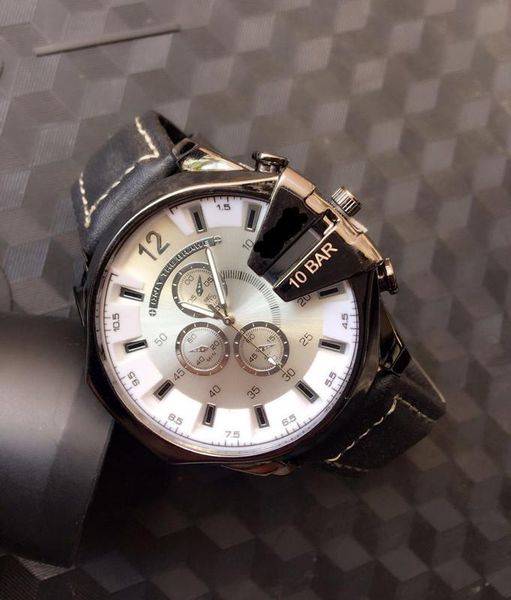 

men's sports watch fashion trend quartz electronic belt leisure watch, Slivery;brown