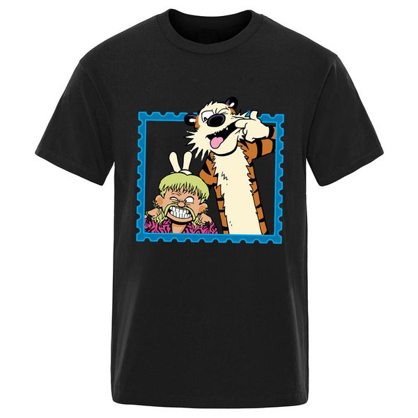 

tiger cartoon short sleeve mens summer camisetas hombre casual hipster round neck ropa de hombre hooded sweatshirt hoodie men t shirt