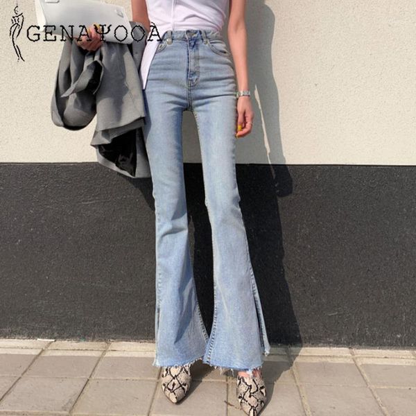 

genayooa skinny jeans woman push up 2020 blue women's jeans high waist pants streetwear flare pants korean autumn winter1