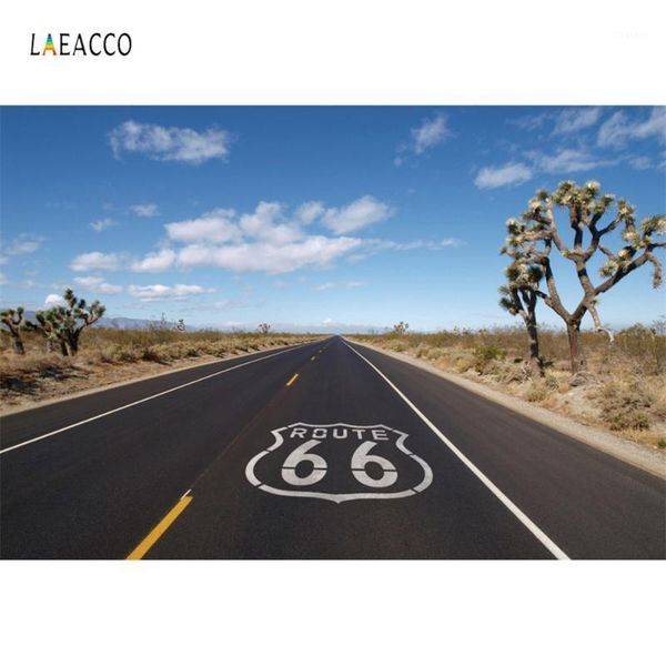 

background material laeacco route 66 road sign usa desert shrub blue sky natural scenic pographic backdrops pography po studio1