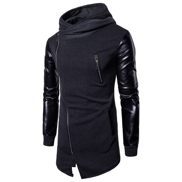 

hoodeds moownuc autumn 2020 new hoodies hombre casual streetwears long mens clothes solid hats fashion street dress new 2019, Black
