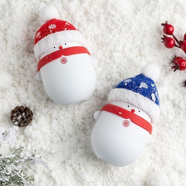 

6000/10000mah cute christmas snowman usb rechargeable hand warmer power bank1