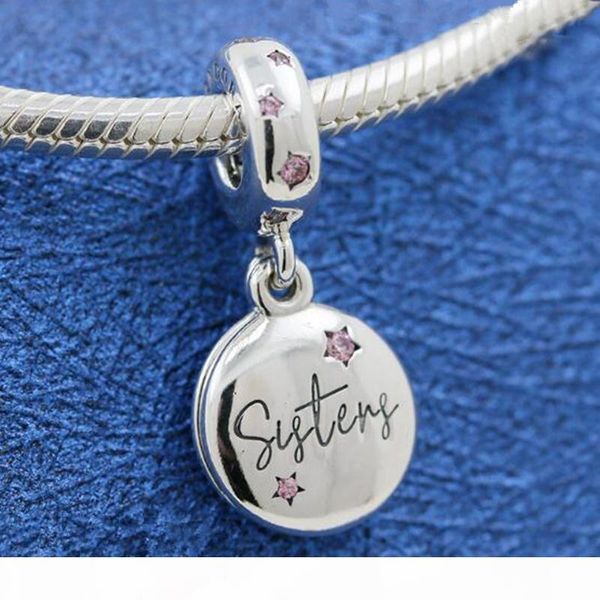 

2019 new diy loose bead 925 sterling silver forever sisters hanging dangle charm fits european pandora jewelry bracelet necklaces& pendant, Black