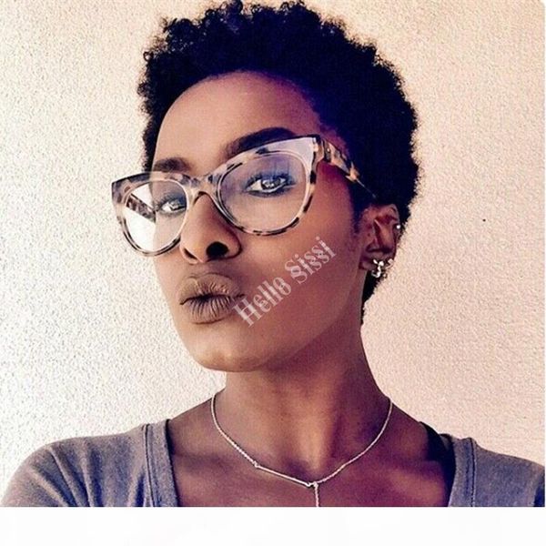 

brazilian human hair afro kinky curl pixie cut short human hair wigs full density front bob lace wigs for black women, Black;brown