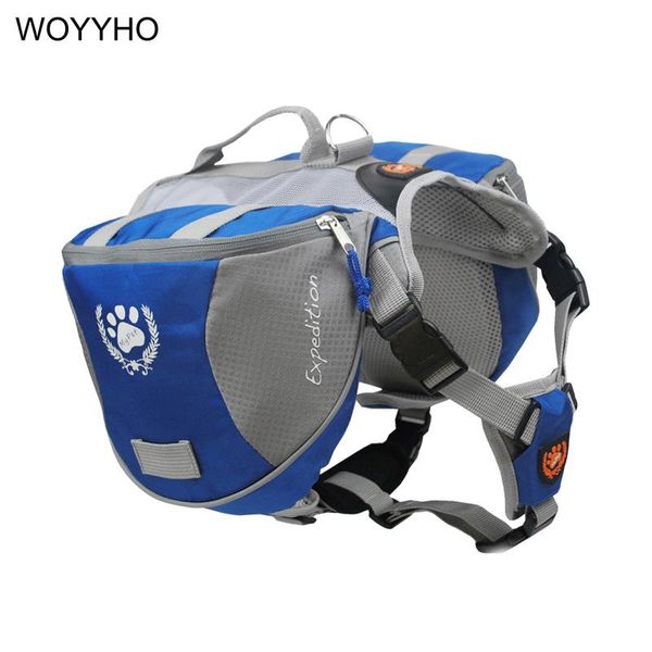 

m/l dog saddled bag adjustable harness breathable pet outdoor carrier backpack for large dogs traveling hiking camping