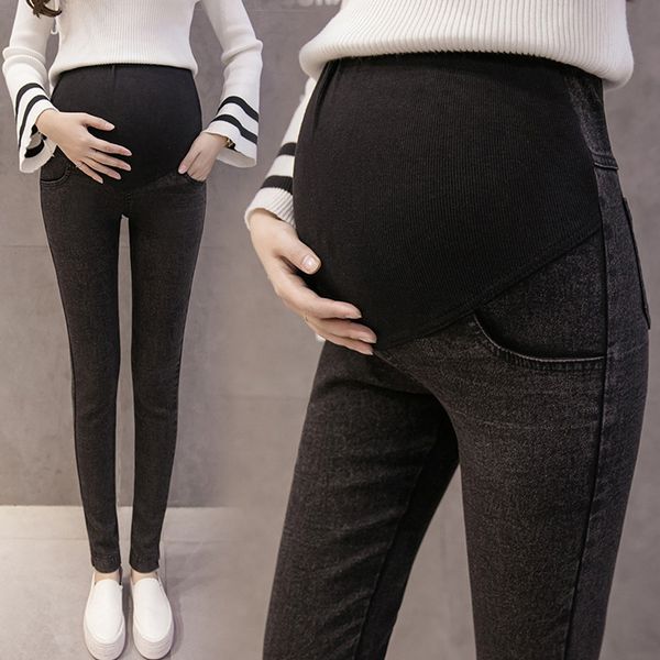

maternity clothes elastic soft maternity jeans cotton skinny pregnancy pants trousers for pregnant women spring summer clothing lj201114, White