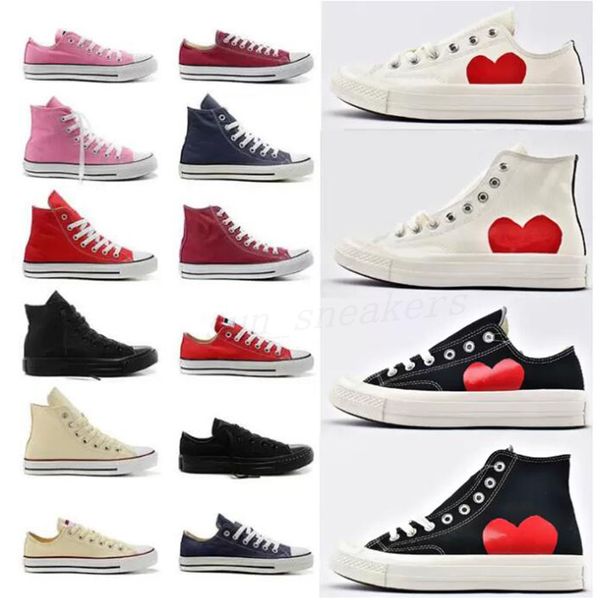 

1970s big eyes play chuck 70 canvas shoes multi heart 70s hi classic 1970 jointly name skateboard trainers casual sport sneakers rg01, Black