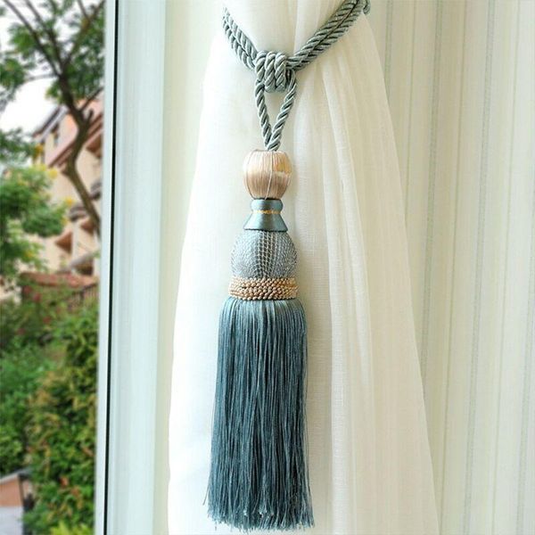 

1 pair of window curtain holding tassels rope ball tieback decorations