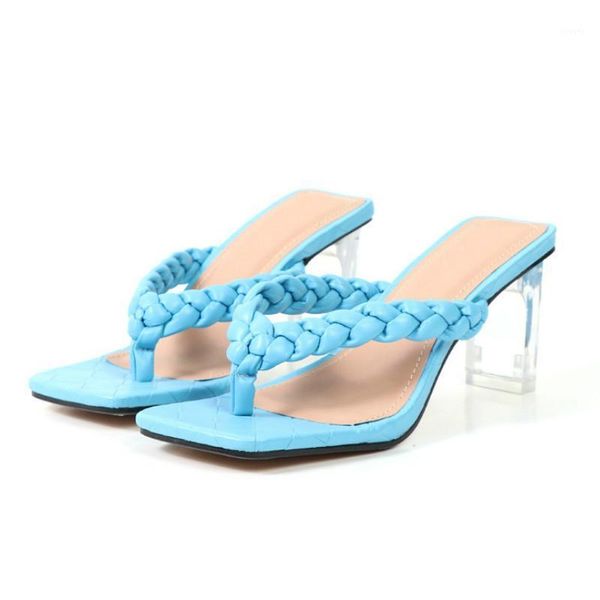 

2021 summer ladies shoes new crystal heel comfortable flip flops street wear high heels women sandals party female pumps1, Black