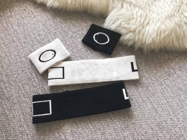 

french wool headbands suits black white cashmere elastic head scarf wrist band designer sport warmer hair bands suit, Silver