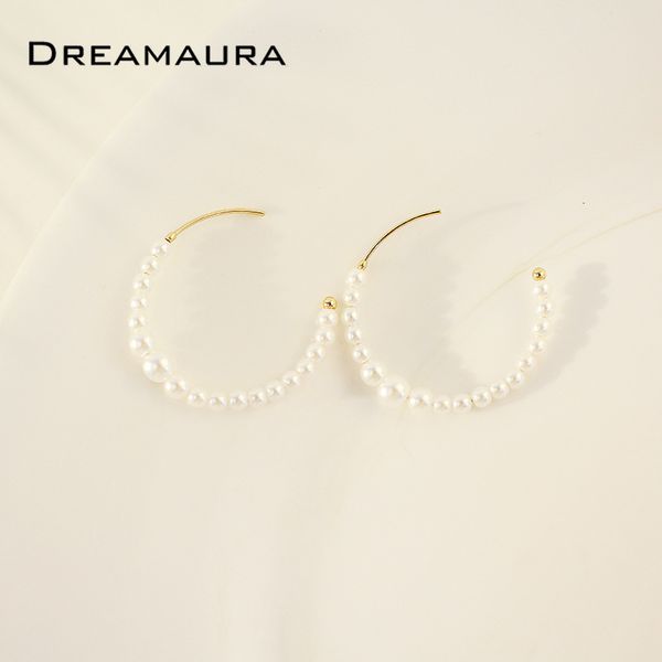 

2021 new designer jewelry dongdamen hanfan small fragrance, simple and fashionable earrings, female sweet celebrity round pearl earring, Golden