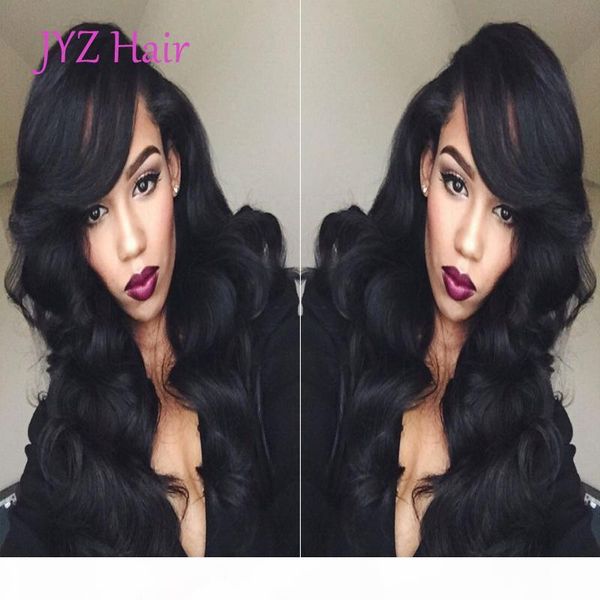 

malaysian grade body wave glueless full lace wig brazilian indian 100% unprocessed virgin human hair with baby hair lace front wigs, Black;brown