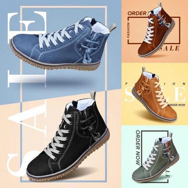 

2020 new women's shoes winter women shoes warm fur plush lady casual shoes lace up fashion sneakersplatform snow boots #hy20, Black