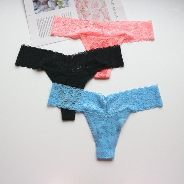 

3pcs unerwear set 2020 t-back new women panties set women plus size lace thongs and g strings pink female seamless lingerie1, Black;pink