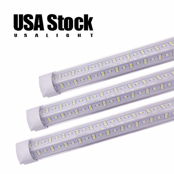 Luzes de tubo conduzidas em forma de V 72W 8FT 2.4M Integrated Cooler Porta LED Tubos Fluorescentes Lâmpada de Luz 270gle Duplo Glow Lighting 110-277V